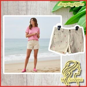 LOFT NEW - Sz 29 / 8 - The cut off short - High Rise - regular fit - embroidery
